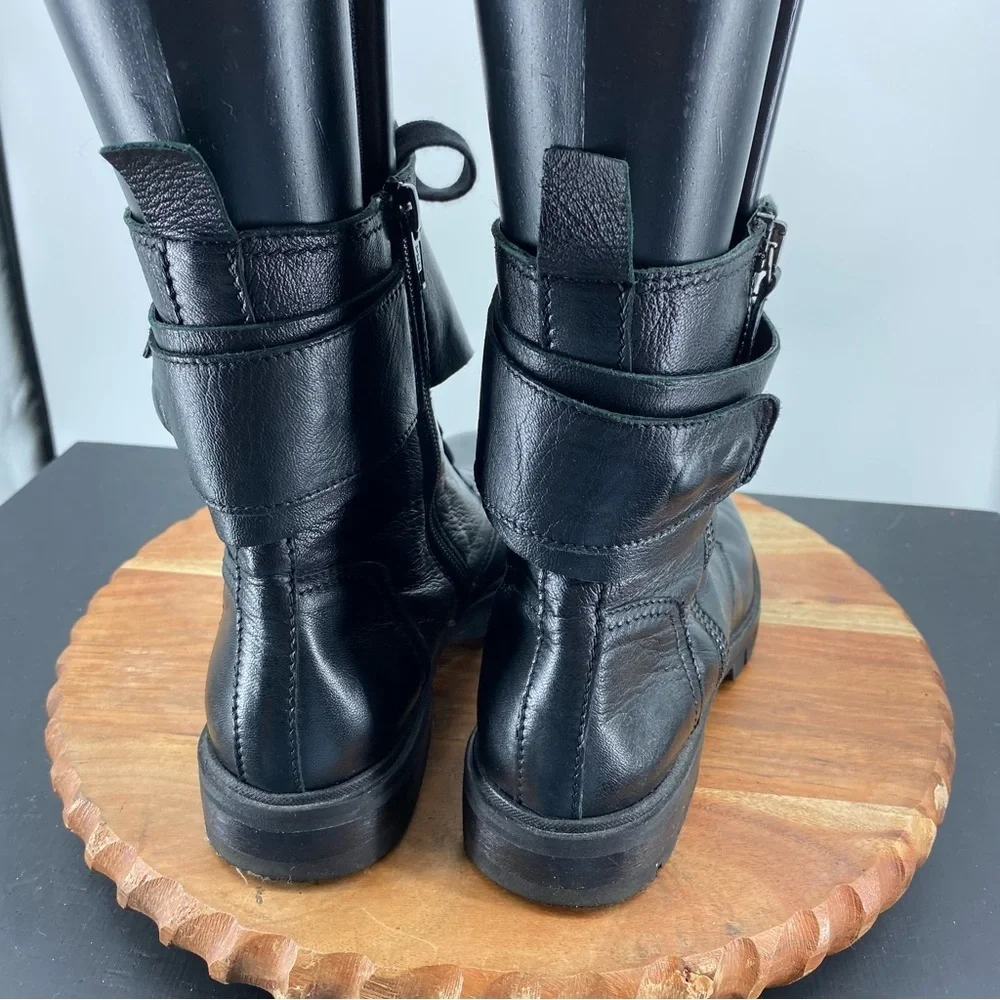 Donna Carolina women's leather ankle boots black  made in Italy sz 36 US 6 - Picture 4 of 8